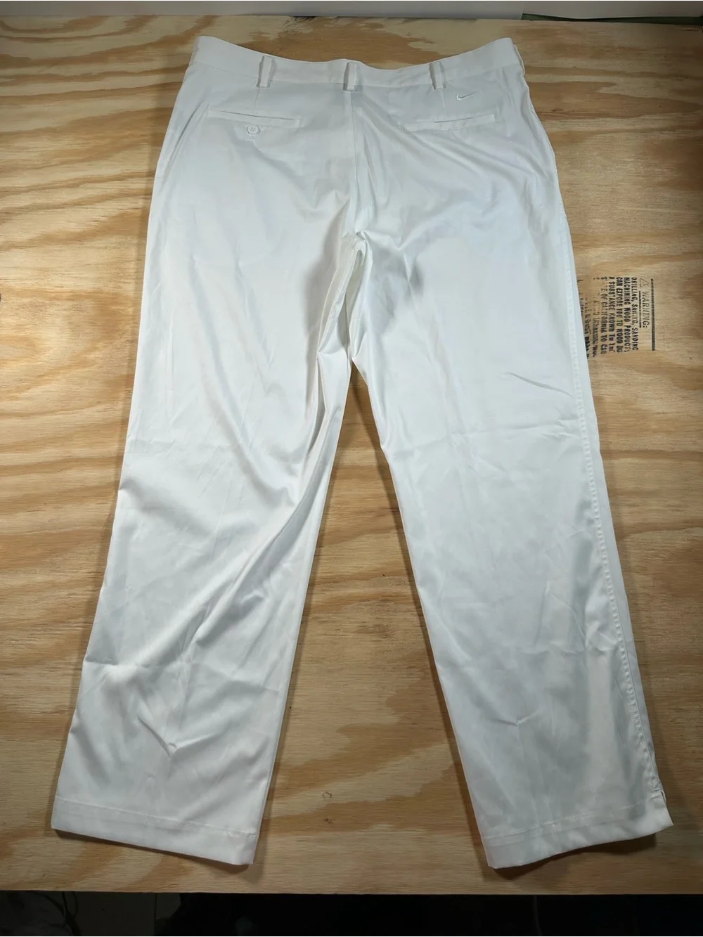Nike Golf Dri-FIT Pants Mens 38x32 White Flat Front Stretch Athletic Chinos